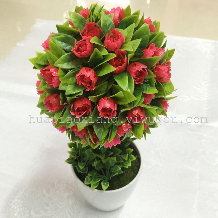 Artificial plant potted potted potted tree ball green plant false tree decoration tree desktop decoration Artificial plant potted potted potted tree ball green plant false tree decoration tree desktop decoration