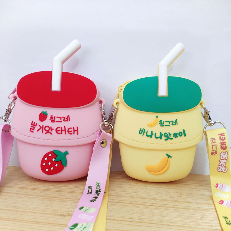 Silicone Children's Bags Medium Fruit Music Cup Children's Pocket Money Card Holder Silicone Messenger Bag Silicone Children's Bags Medium Fruit Music Cup Children's Pocket Money Card Holder Silicone Messenger Bag