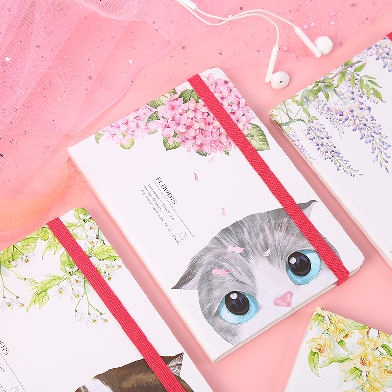 Office learning memo notebook new hardcover cute cat round corner hard copy Office learning memo notebook new hardcover cute cat round corner hard copy