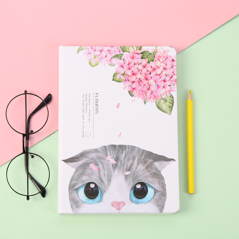 Office learning memo notebook new hardcover cute cat round corner hard copy Office learning memo notebook new hardcover cute cat round corner hard copy