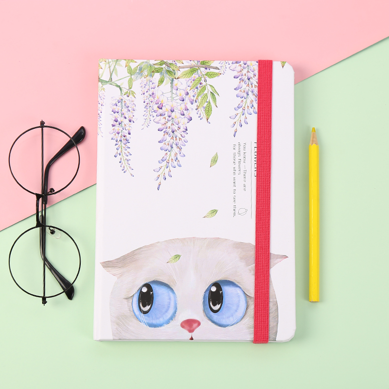 Office learning memo notebook new hardcover cute cat round corner hard copy Office learning memo notebook new hardcover cute cat round corner hard copy