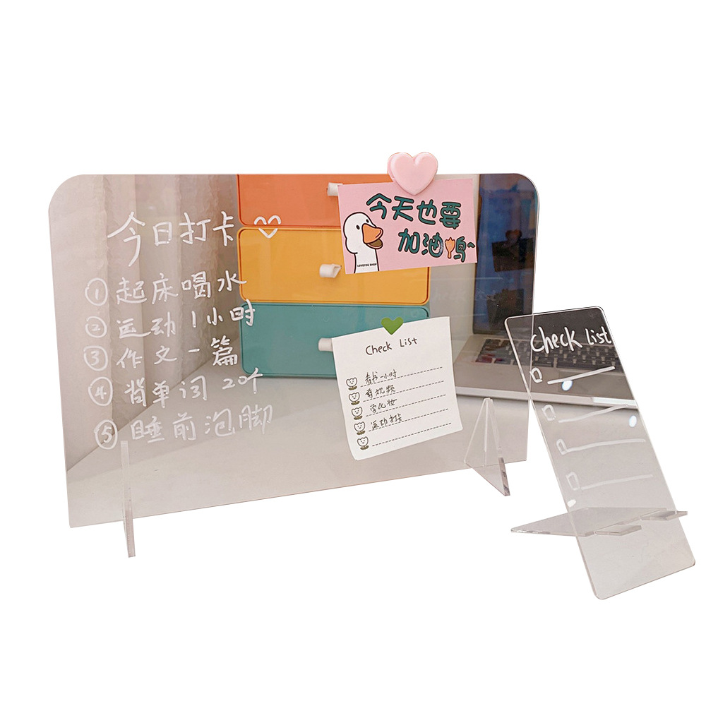 INS Style Simple Transparent Acrylic Note Board Student Message Board Creative Memo Portable Mini Writing Board