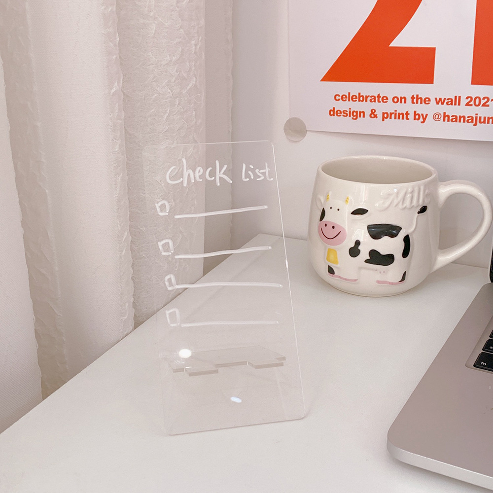 INS Style Simple Transparent Acrylic Note Board Student Message Board Creative Memo Portable Mini Writing Board