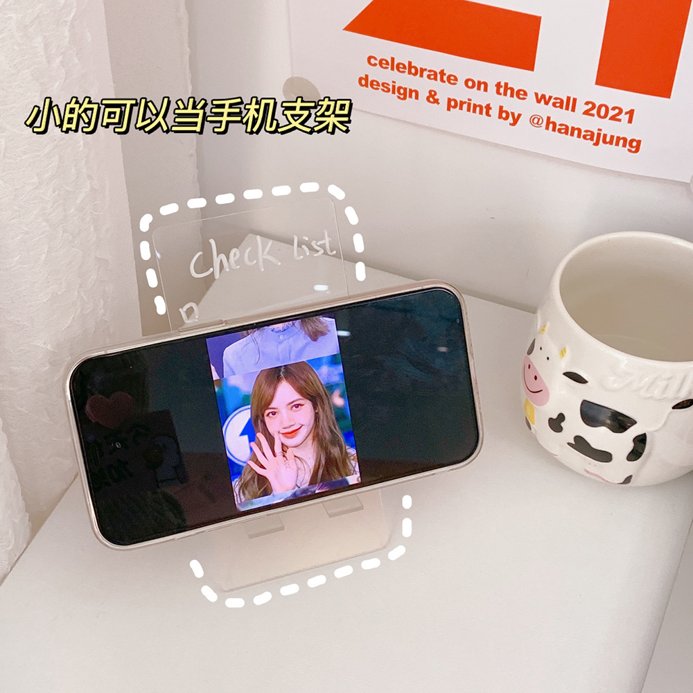 INS Style Simple Transparent Acrylic Note Board Student Message Board Creative Memo Portable Mini Writing Board