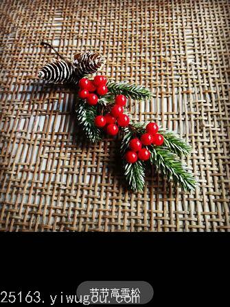 Pine Tree Christmas Decoration Fortune Fruit Hollyberry Mori Style DIY Handmade Artificial Flower Berry Chinese Hawthorn
