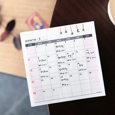 NACAI lottery plan memo pad this note paper square weekly plan this three functional small NH8144