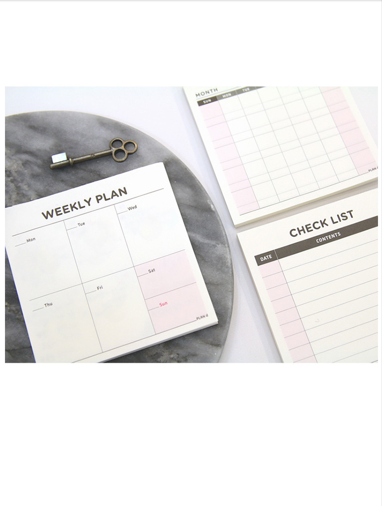 NACAI lottery plan memo pad this note paper square weekly plan this three functional small NH8144