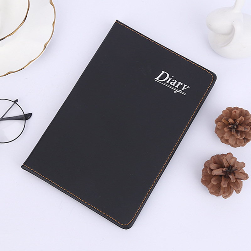 16K/B5 Memo Notebook Business Leather Notebook Business Notepad Diary Black Leather Notebook
