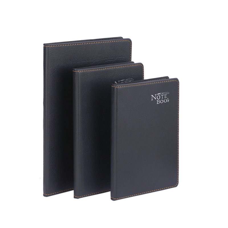 16K/B5 Memo Notebook Business Leather Notebook Business Notepad Diary Black Leather Notebook