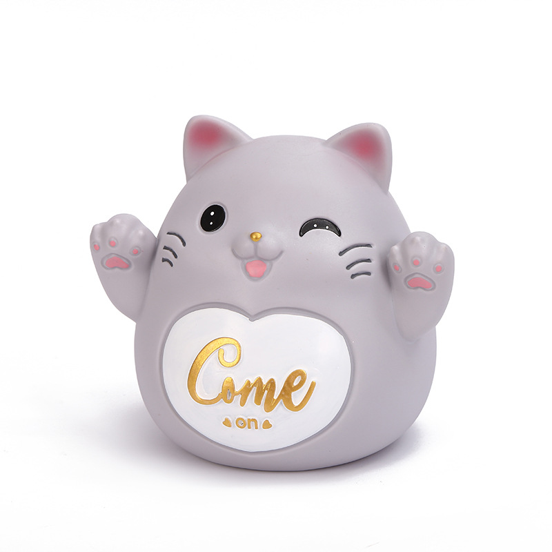 Creative Lucky Cat Savings Bank Crafts Children&#039;s Holiday Gift Resin Cartoon Money Box Coin Bank Factory Wholesale