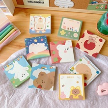 Korean Style Cartoon Cute Bear Cute Notepad Small Notebook Student Journal Tearable Memo Message Small Notebook