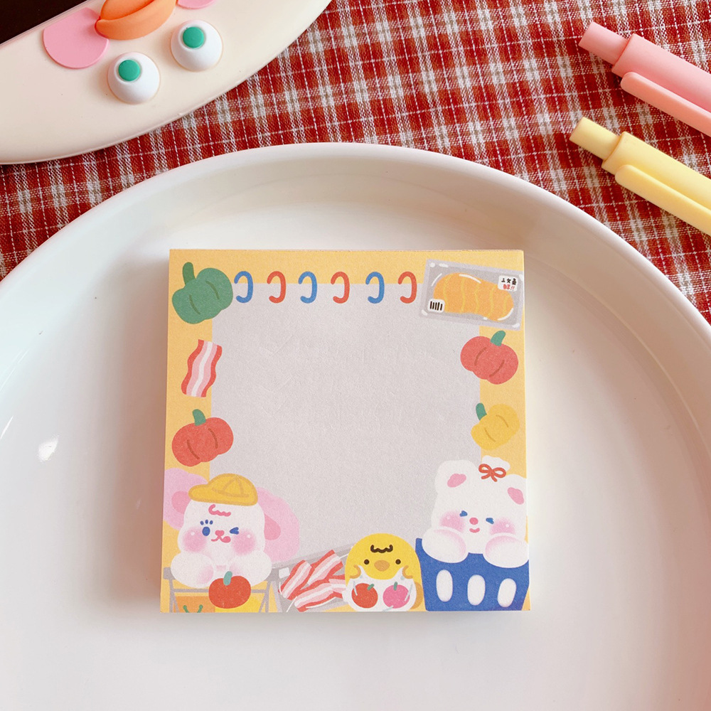 Korean Style Cartoon Cute Bear Cute Notepad Small Notebook Student Journal Tearable Memo Message Small Notebook