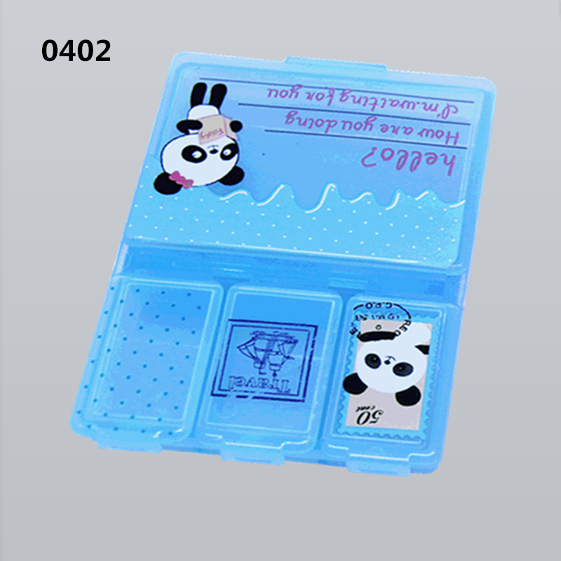 Factory Direct Sales 3+1 Square Pill Box Portable Pill Box Memo Pill Box Cartoon Small Medicine Box Spare Parts Box