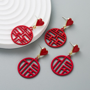 Chinese Style Sterling Silver Needle Alloy Lantern Bell Pearl Tassel Earrings Special-Interest Design Asymmetric New Year Earrings