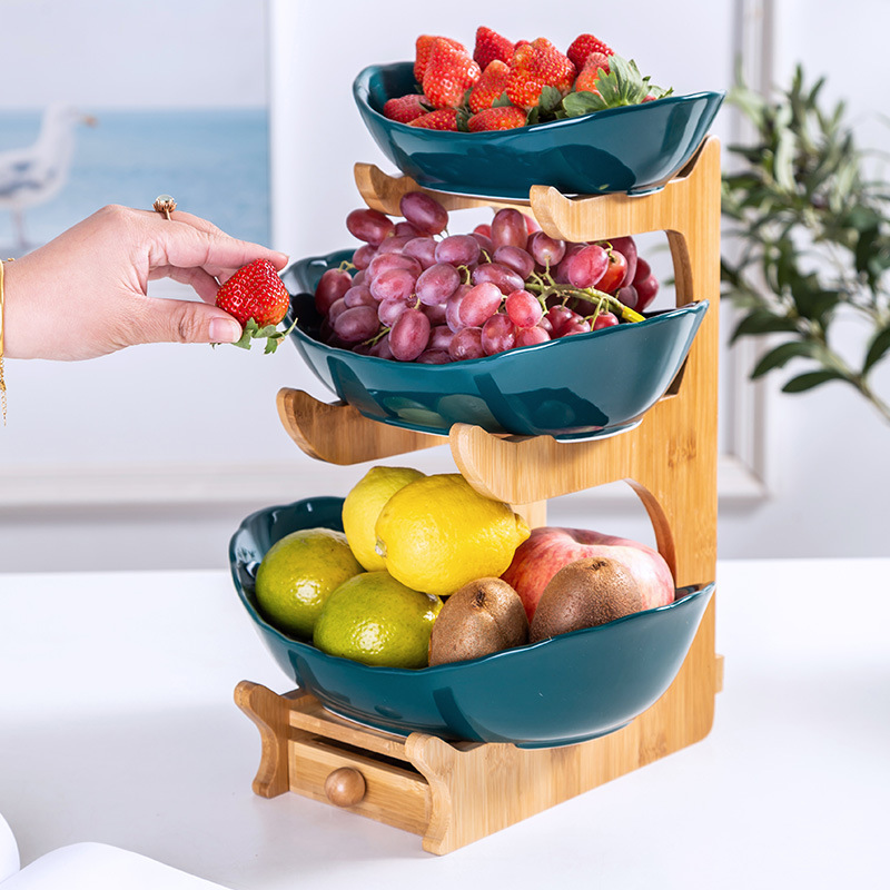 Manufacturers Direct Fruit Basket Creative Double layer multi-layer fruit Tray Dry fruit Tray rack Household Sushi tray