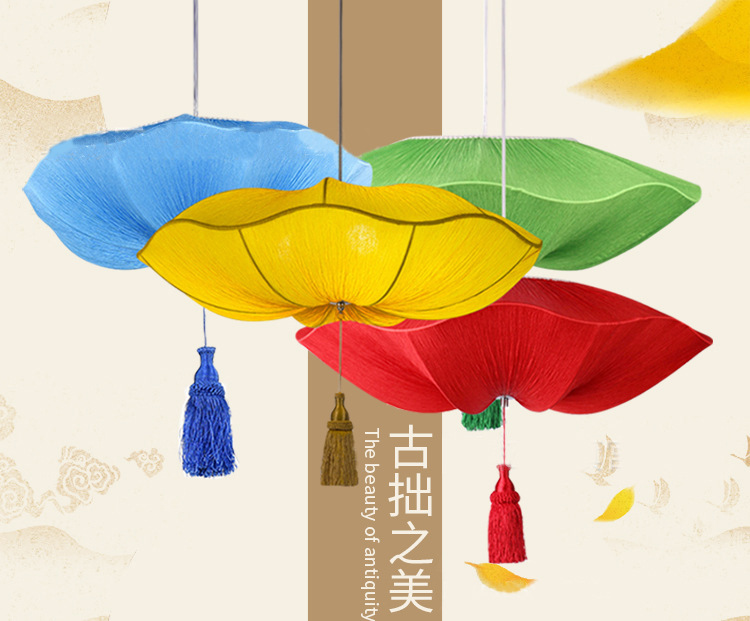 New Chinese Style Fabric Lotus Leaf Chandelier Chinese Style Restaurant Restaurant Lantern Imitation Chinese Classical Tea House Hotel Wedding New Chinese Style Fabric Lotus Leaf Chandelier Chinese Style Restaurant Restaurant Lantern Imitation Chinese Classical Tea House Hotel Wedding