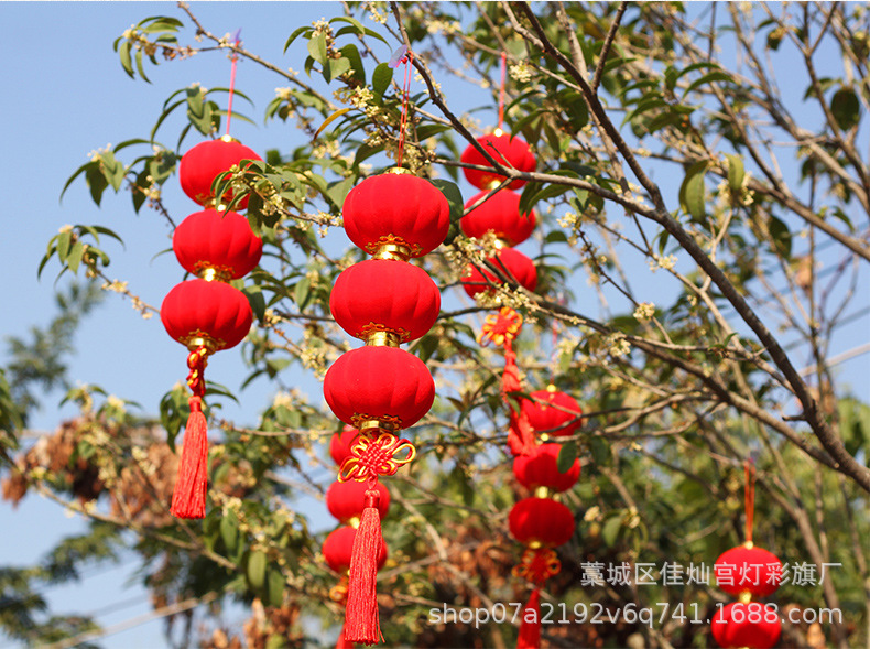 Flocking Small Bell Pepper Flannel Lighting Chain Indoor Decorations Chinese New Year Decoration Festive Lantern Bonsai Decorations Wholesale