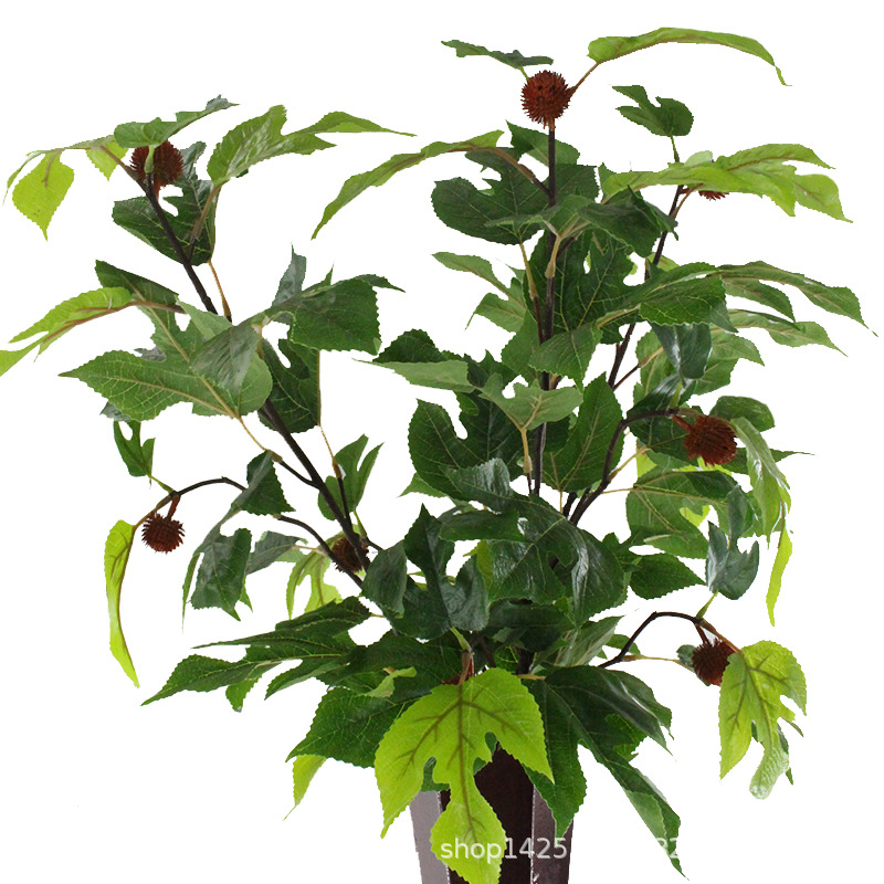 Artificial Plant Tree Branches Peach Tree 0.9 M Single Stem Leaf Valley Leaves Shooting Landscape Engineering Factory Sales