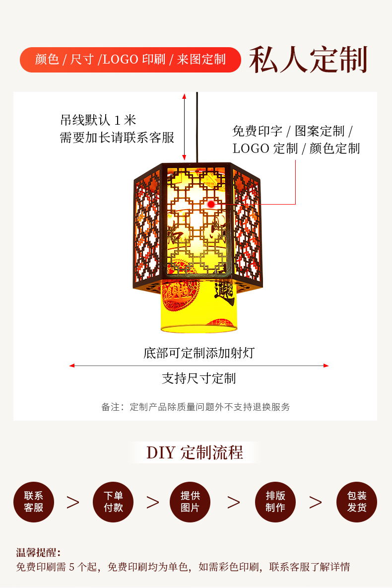 Chinese Style Small Droplight Aisle Balcony Single-Head Lantern Chinese Style Restaurant New Chinese Zen Antique Hot Pot Restaurant Lamps