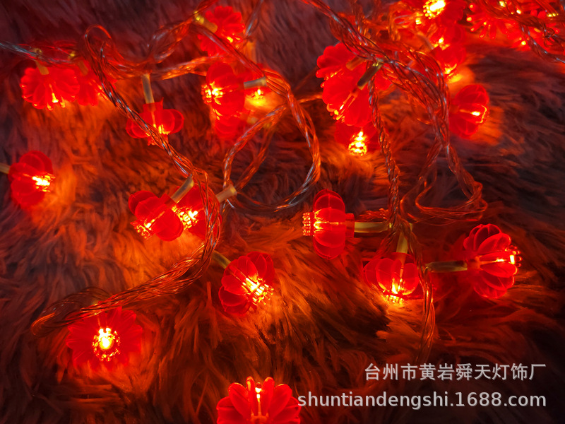 LED Colored Lamp Flashing Light Luminous Red Lantern String Starry Spring Festival Lighting Chain Decoration Chinese Knot Lamp for New Year and New Year