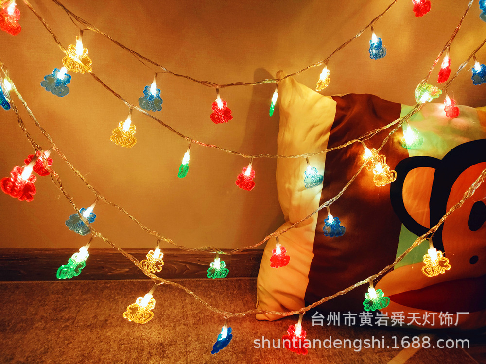 LED Colored Lamp Flashing Light Luminous Red Lantern String Starry Spring Festival Lighting Chain Decoration Chinese Knot Lamp for New Year and New Year