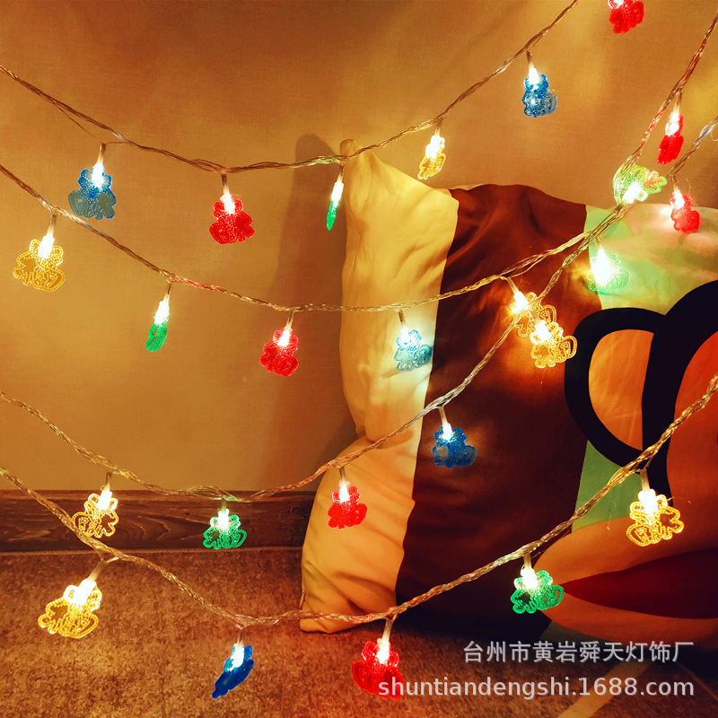 LED Colored Lamp Flashing Light Luminous Red Lantern String Starry Spring Festival Lighting Chain Decoration Chinese Knot Lamp for New Year and New Year