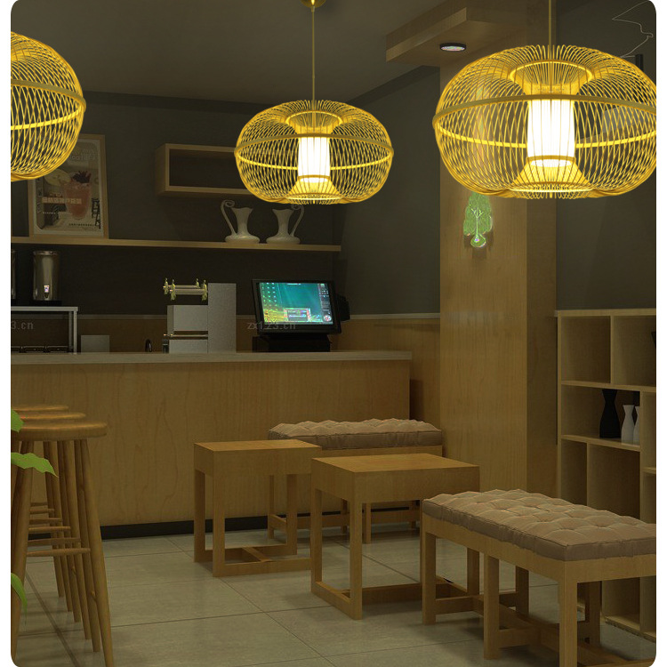 Creative New Chinese Lantern Chandelier Bamboo Art Lamps Hotel Box Lamp Pastoral Style Spherical Restaurant Lighting Creative New Chinese Lantern Chandelier Bamboo Art Lamps Hotel Box Lamp Pastoral Style Spherical Restaurant Lighting
