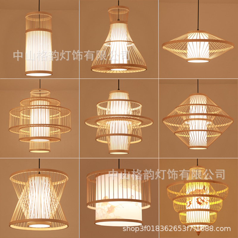 New Chinese Style Tea House Famous House Handmade Bamboo Artwork Bamboo Restaurant Chandelier Restaurant Hot Pot Restaurant Farm Hotel Pastoral Lantern
