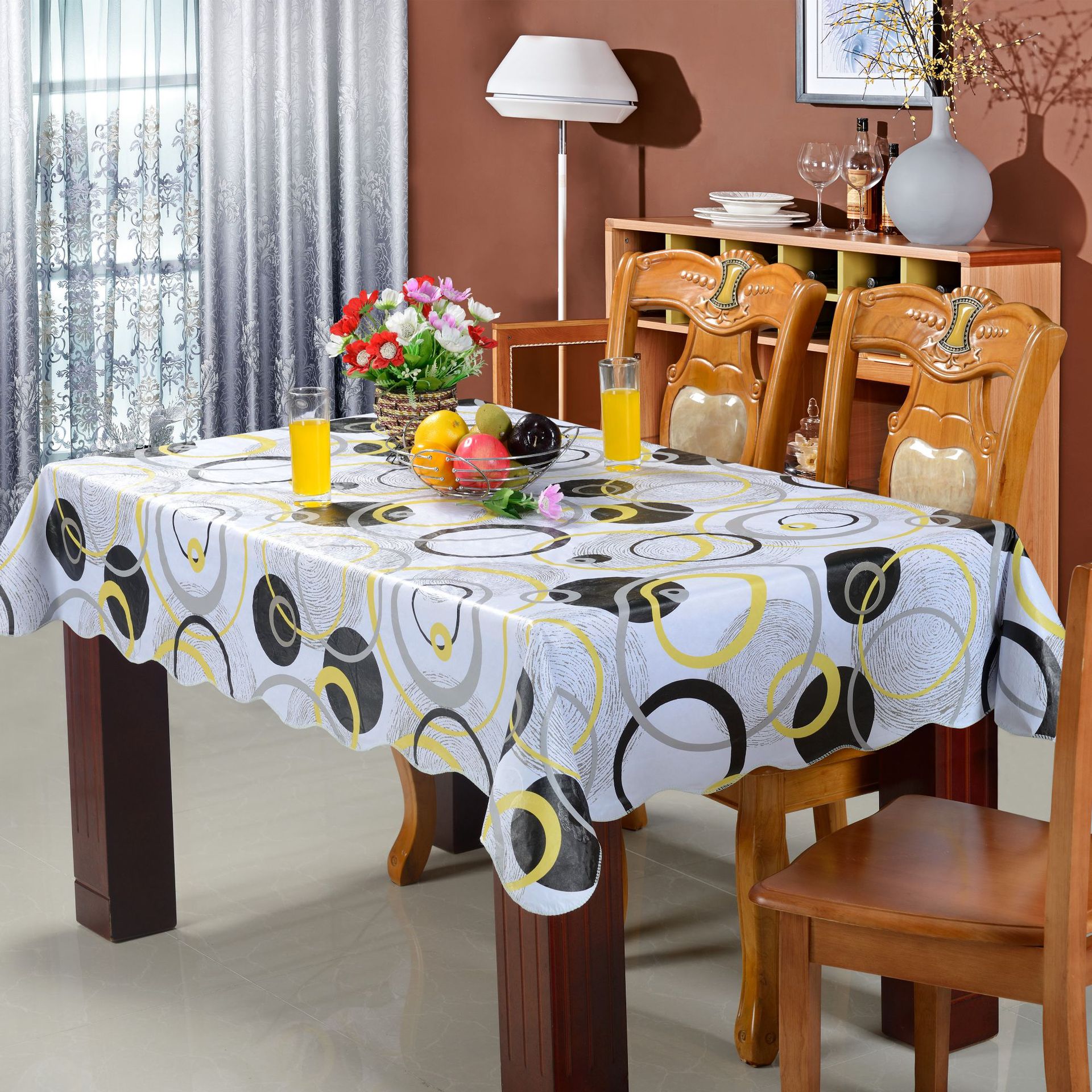 PVC Small Fresh Tablecloth Simple Modern Literary Nordic Newspaper Tablecloth Coffee Table Dining Table Fabric Rectangular Table Mat
