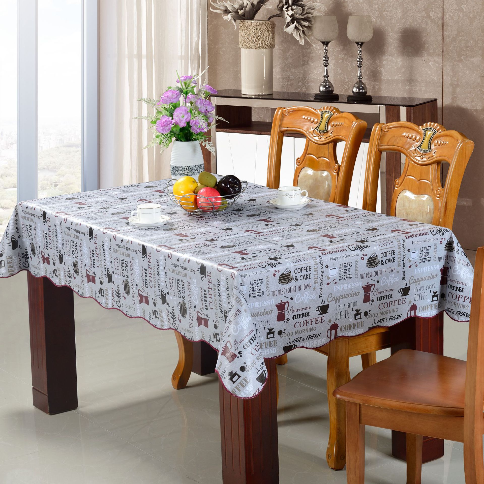 PVC Small Fresh Tablecloth Simple Modern Literary Nordic Newspaper Tablecloth Coffee Table Dining Table Fabric Rectangular Table Mat