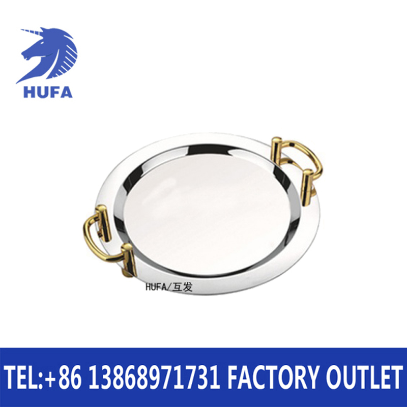 Hotel supplies round mirror plate European fruit tray plate buffet