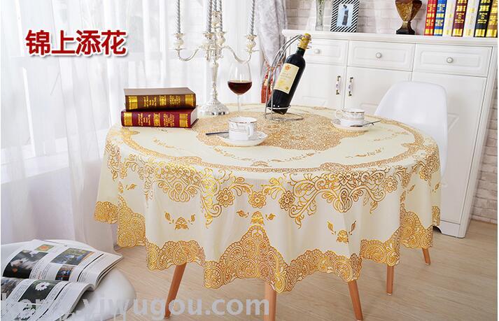 PVC lace hollow out hot stamping silver high - grade table cloth plastic hollow table tablecloth .
