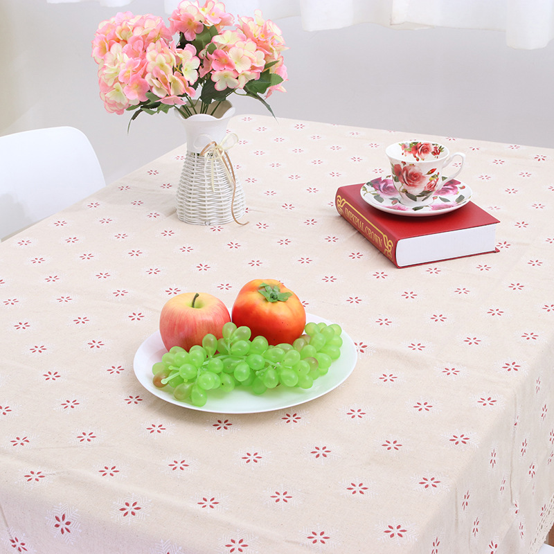 Direct sale: cotton and linen cloth tablecloth tablecloth small flower lace edge dust-proof cloth background cloth factory custom wholesale