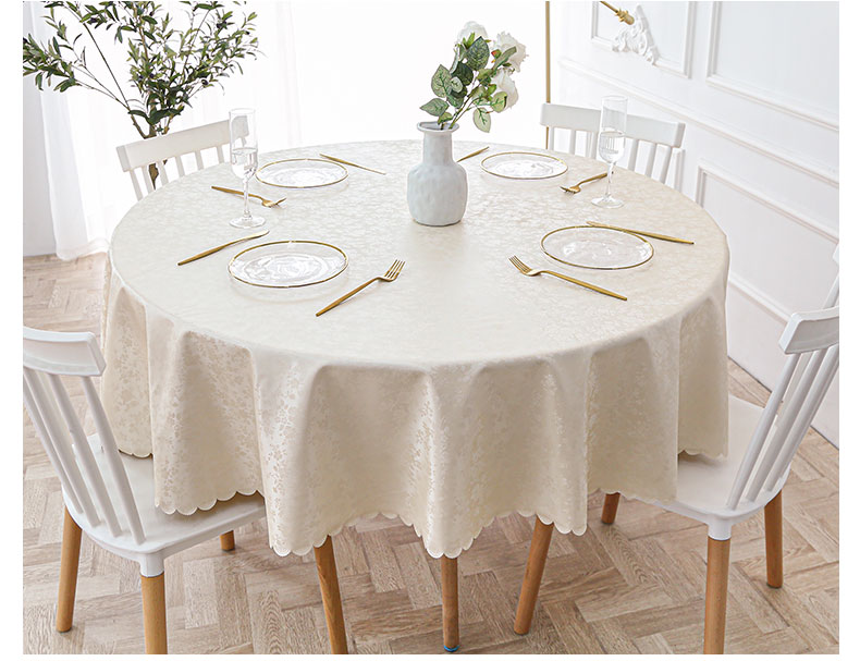 Waterproof Heat Proof and Oil-Proof Disposable round Tablecloth Hotel Hotel Tablecloth Fabric Household PVC Thickened