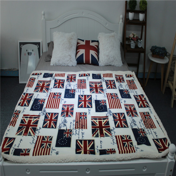 Factory Wholesale British Flag London Classic Car New York Stamp Flag Block Flag Foreign Trade Blanket