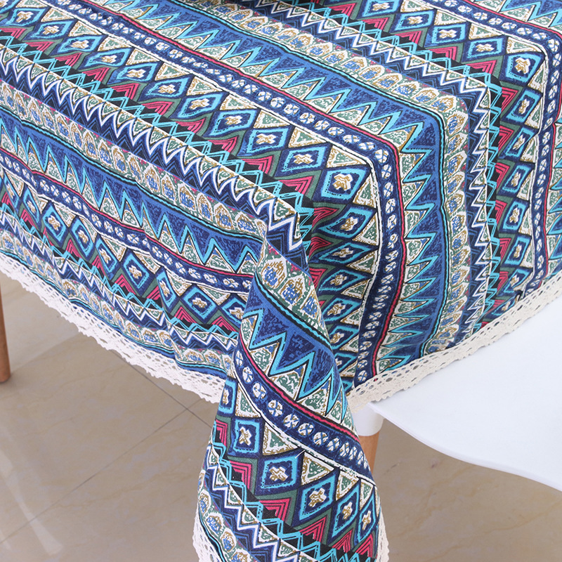 New hot selling cloth art national style cotton linen retro tablecloth Bohemian style home tablecloth manufacturers wholesale custom New hot selling cloth art national style cotton linen retro tablecloth Bohemian style home tablecloth manufacturers wholesale custom