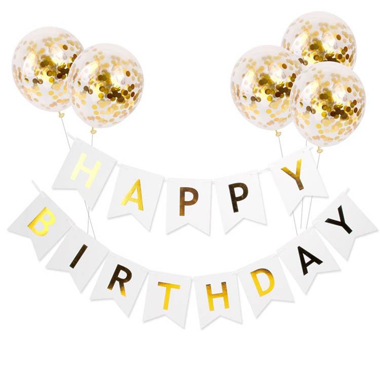 Cross-Border 5 Sequin Balloons + Gilding Birthday Flag String Suit Happy Birthday Birthday Letter Bunting Cross-Border 5 Sequin Balloons + Gilding Birthday Flag String Suit Happy Birthday Birthday Letter Bunting