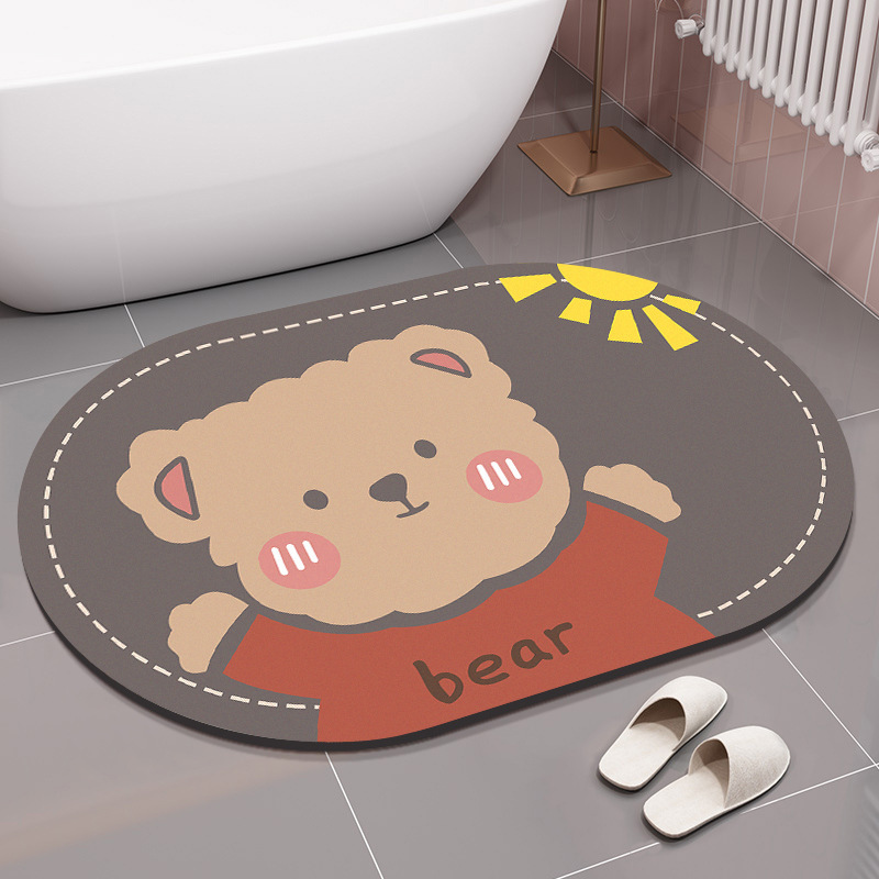 Bathroom Diatom Ooze Absorbent Soft Mat Non-Slip Toilet Floor Mat Kitchen Floor Mat Non-Slip and Oilproof Erasable Disposable