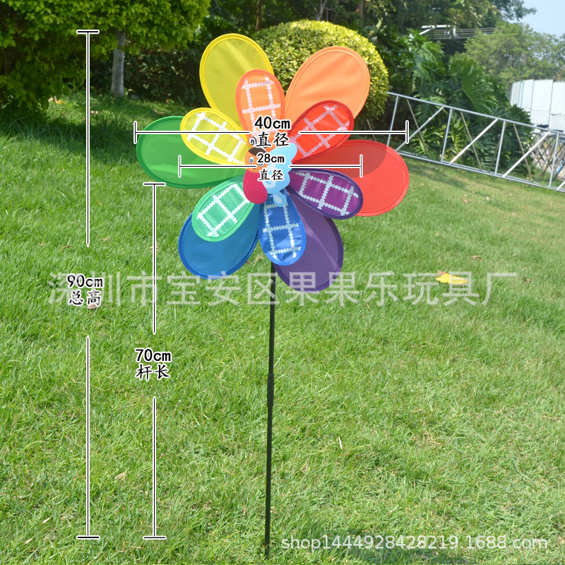 Double-Layer Sequined Windmill Cartoon Colorful Children's Park Stall Night Market Toy Six-Color Cloth Double-Layer Flag Windmill Double-Layer Sequined Windmill Cartoon Colorful Children's Park Stall Night Market Toy Six-Color Cloth Double-Layer Flag Windmill
