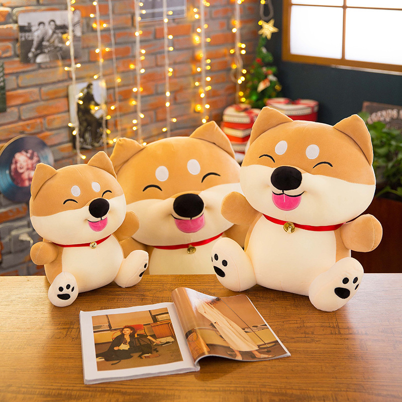 Plush Toy New 2020 Christmas Cartoon software sitting dog Plush Toy Fortune dog doll