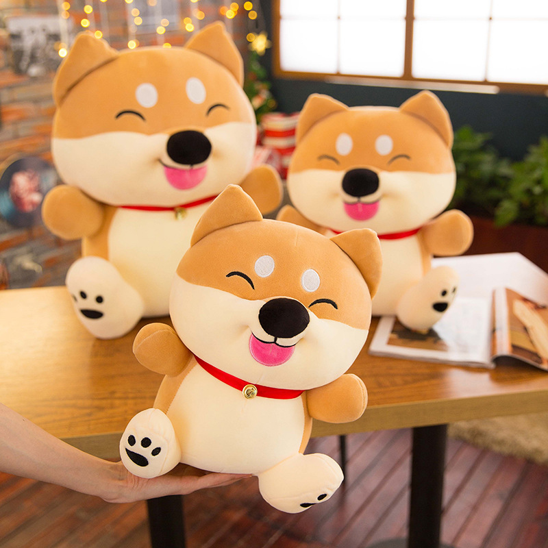 Plush Toy New 2020 Christmas Cartoon software sitting dog Plush Toy Fortune dog doll