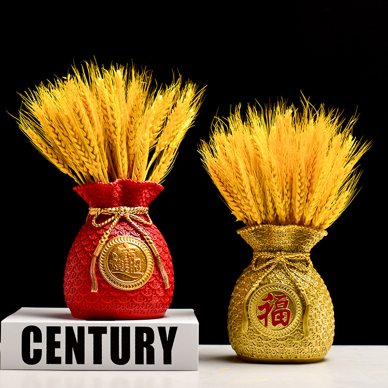 New Chinese Creative Money Bag Resin Decorations Spring Festival Fortune Meaning Saving Bag Living Room TV Cabinet Lucky Bag Decoration