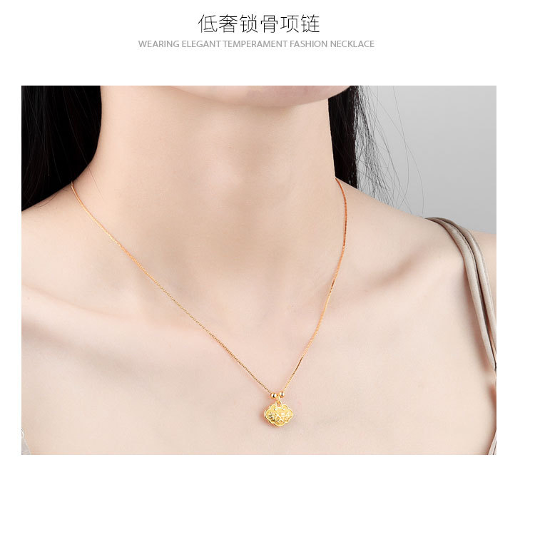 Placer Gold Jewelry Ancient French Gold DIY Accessories Long Life Fortune Lock Pendant Bell Accessory in Stock Wholesale Placer Gold Jewelry Ancient French Gold DIY Accessories Long Life Fortune Lock Pendant Bell Accessory in Stock Wholesale