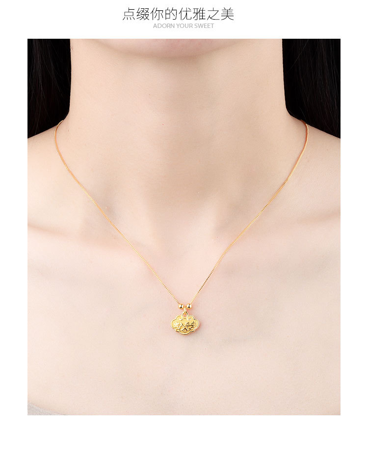 Placer Gold Jewelry Ancient French Gold DIY Accessories Long Life Fortune Lock Pendant Bell Accessory in Stock Wholesale Placer Gold Jewelry Ancient French Gold DIY Accessories Long Life Fortune Lock Pendant Bell Accessory in Stock Wholesale