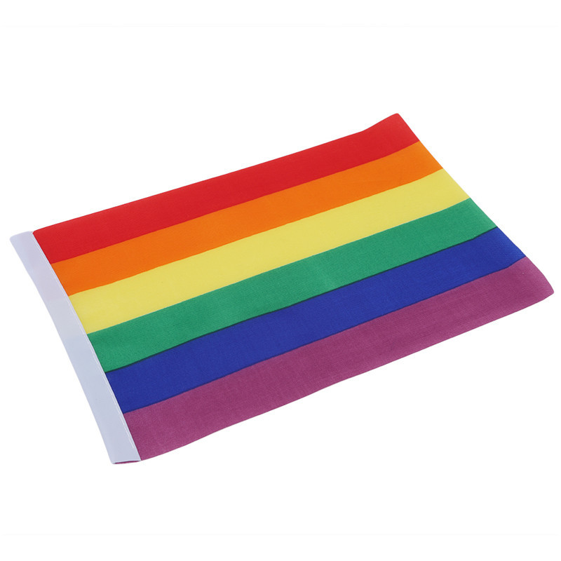 No 8 Rainbow Flag 14 21cm Hand Signal Flag Gay SixColor Flag Activity Parade Flag Spot