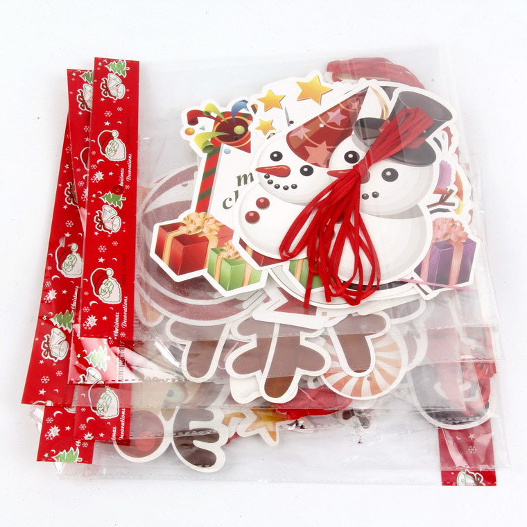 Christmas Decorations Cartoon Hanging Flag Colored Flags Christmas Holiday Scene Layout Christmas Paper Hanging Flag