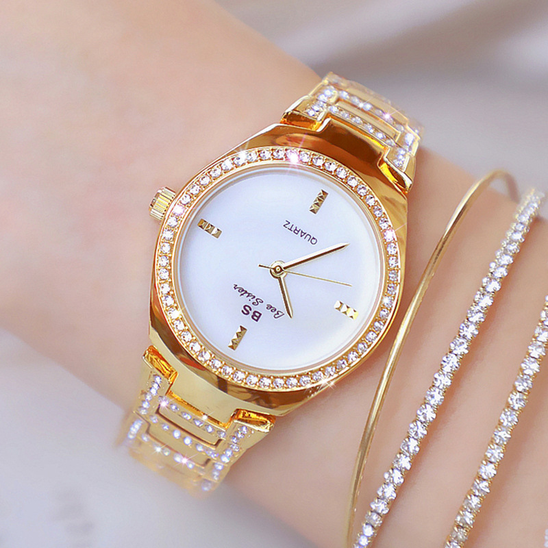 BS New Arrival Hot Sale Watch Factory Direct Sales Foreign Trade Linked List Customization Women&#039;s Watch Full of Diamonds One Piece Dropshipping Fa1641