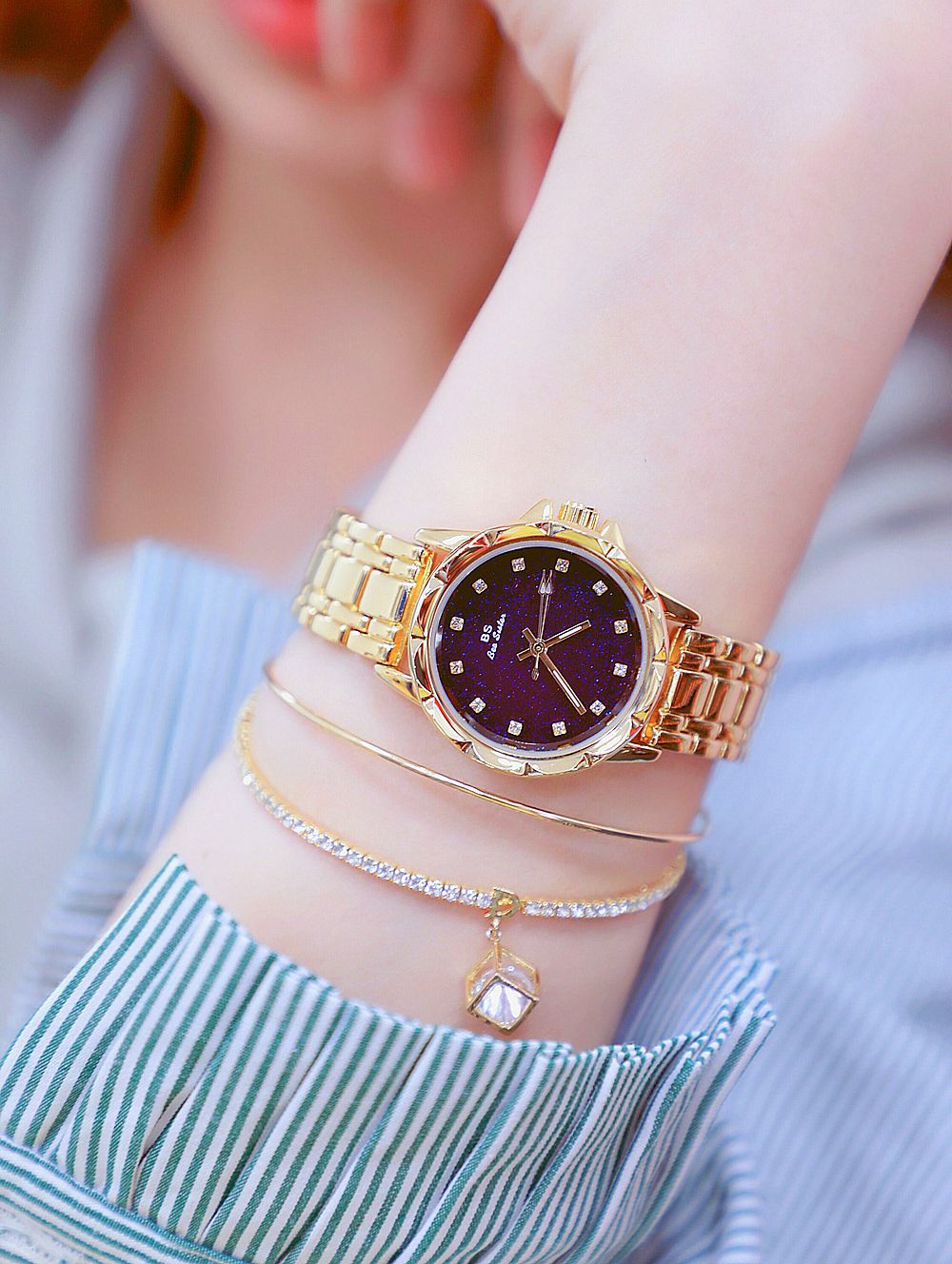 BS New Arrival Hot Sale Watch Factory Direct Sales Foreign Trade Linked List Customization Women's Watch Full of Diamonds New Hot Sale Fa1506 Starry Sky BS New Arrival Hot Sale Watch Factory Direct Sales Foreign Trade Linked List Customization Women's Watch Full of Diamonds New Hot Sale Fa1506 Starry Sky