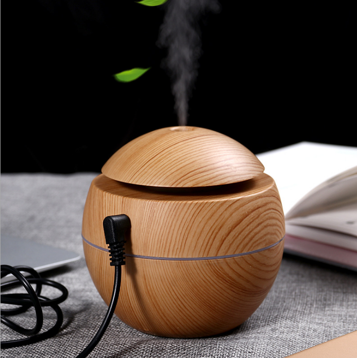 Wood Grain Humidifier round Ball Humidifier Water Drop Humidifier Wood Grain Aroma Diffuser Indoor Large Capacity Humidifier