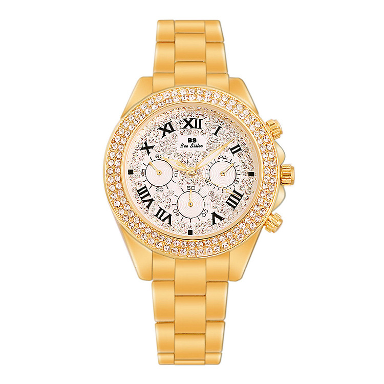 BS New Arrival Hot Sale Watch Factory Direct Sales Foreign Trade Linked List Customization Women&#039;s Watch Full of Diamonds One Piece Dropshipping Fa1161